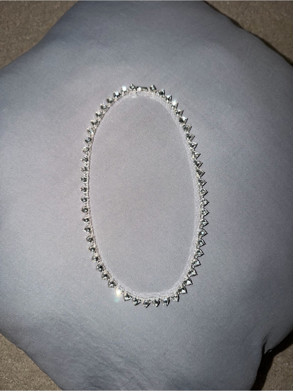 Elegant Fancy 18inch Silver White 14k Gold Lab Diamond Heart Necklace Chain